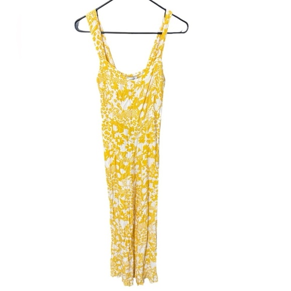 Faithfull The Brand Jasmine Yellow Floral Jumpsuit Size 2 - Picture 2 of 6